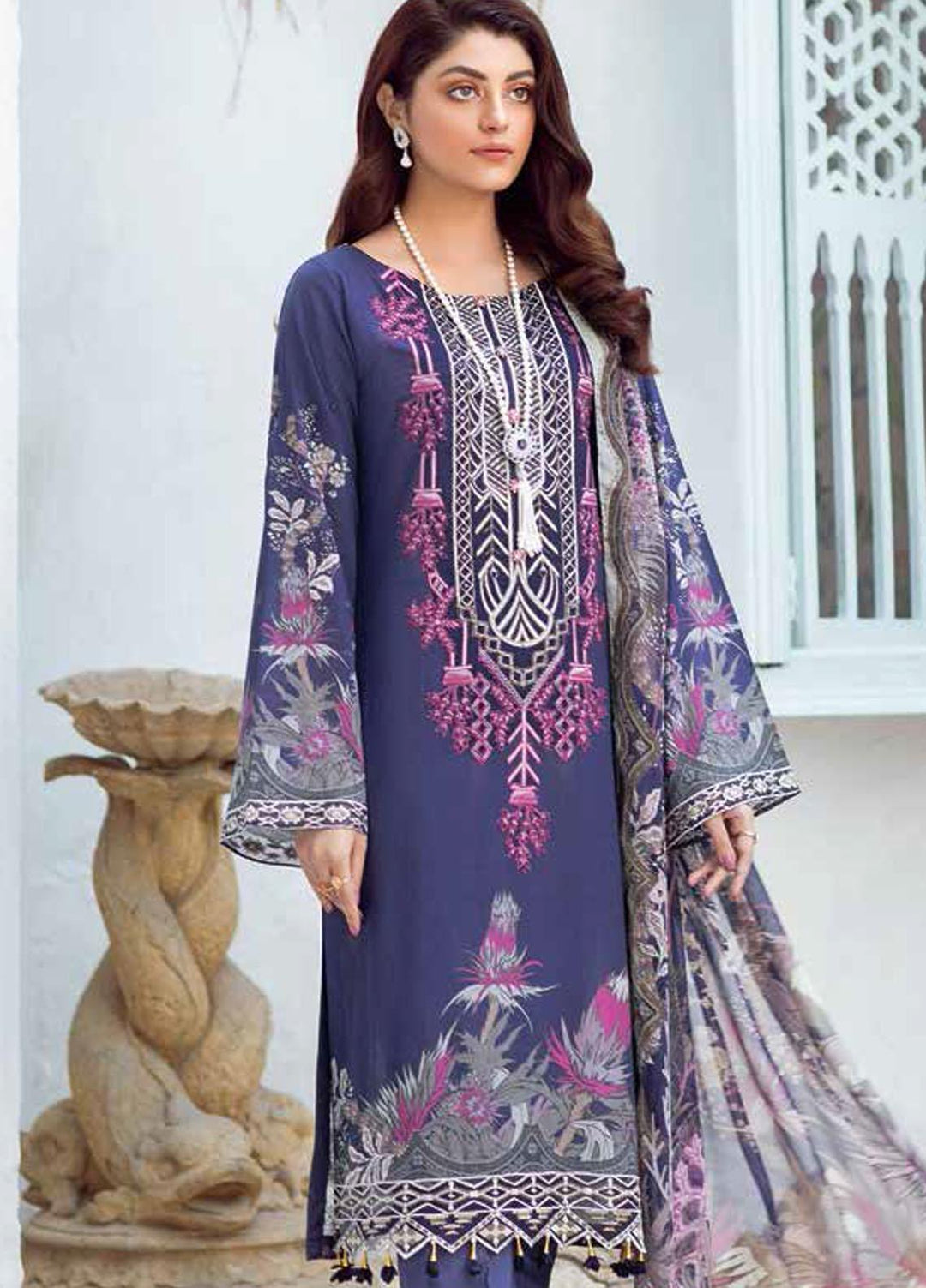Rangrez by Ramsha Embroidered Lawn Suits Unstitched 3 Piece RSH21RG D-N 101 - Summer Collection