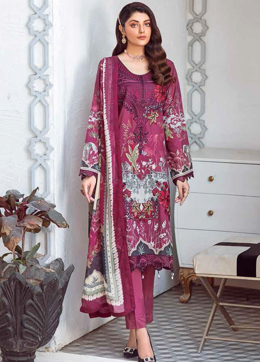 Rangrez by Ramsha Embroidered Lawn Suits Unstitched 3 Piece RSH21RG D-N 104 - Summer Collection