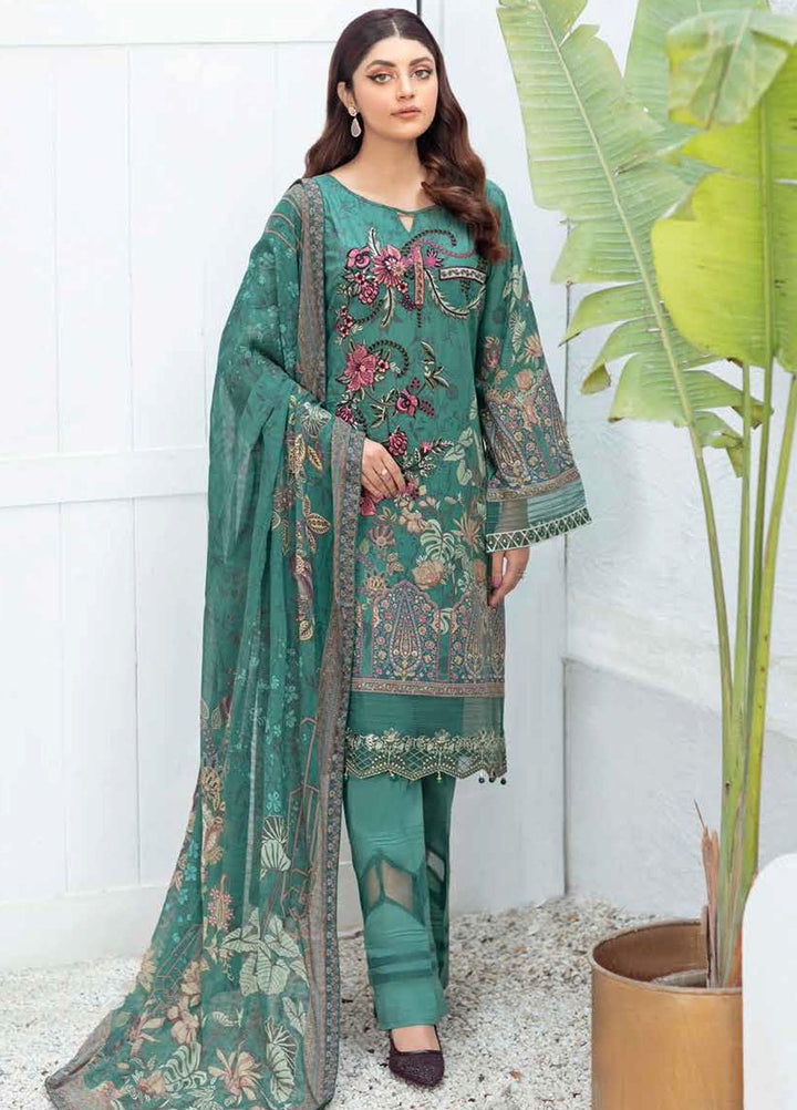 Rangrez by Ramsha Embroidered Lawn Suits Unstitched 3 Piece RSH21RG D-N 106 - Summer Collection