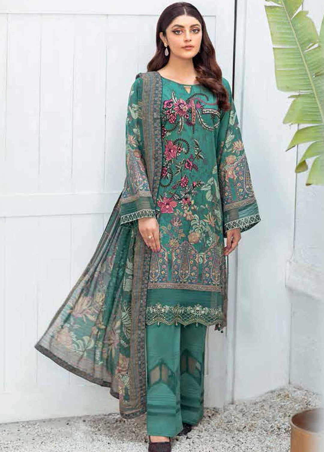 Rangrez by Ramsha Embroidered Lawn Suits Unstitched 3 Piece RSH21RG D-N 106 - Summer Collection