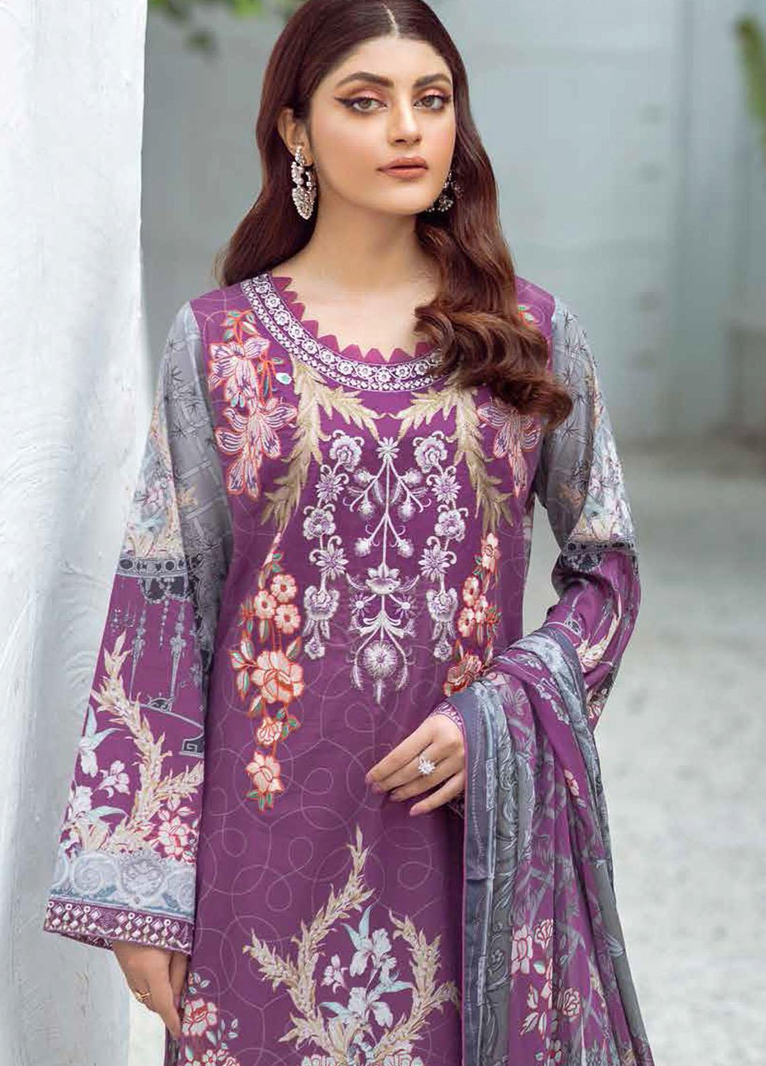 Rangrez by Ramsha Embroidered Lawn Suits Unstitched 3 Piece RSH21RG D-N 107 - Summer Collection