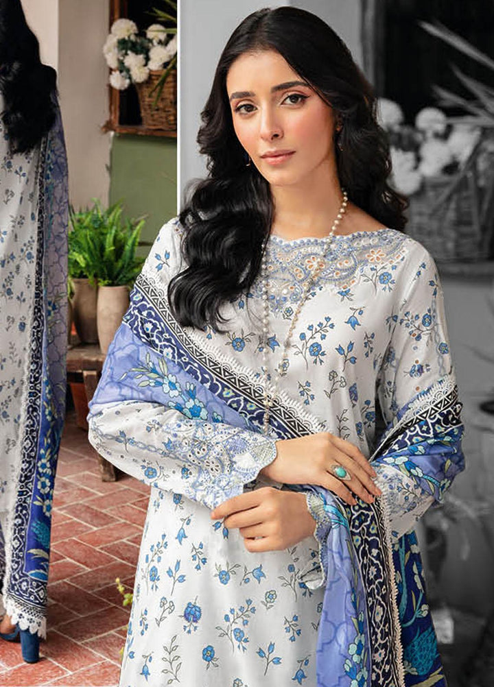 Rangrez By Ramsha Embroidered Lawn Suits Unstitched 3 Piece RSH24R N-403 - Summer Collection