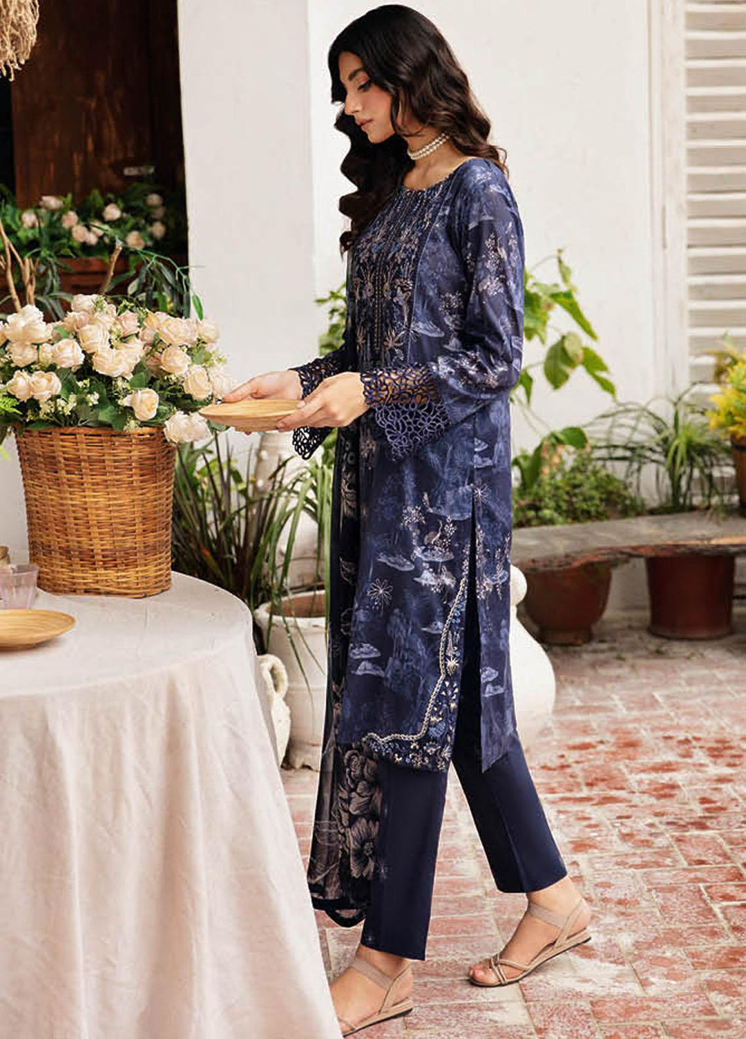 Rangrez By Ramsha Embroidered Lawn Suits Unstitched 3 Piece RSH24R N-404 - Summer Collection