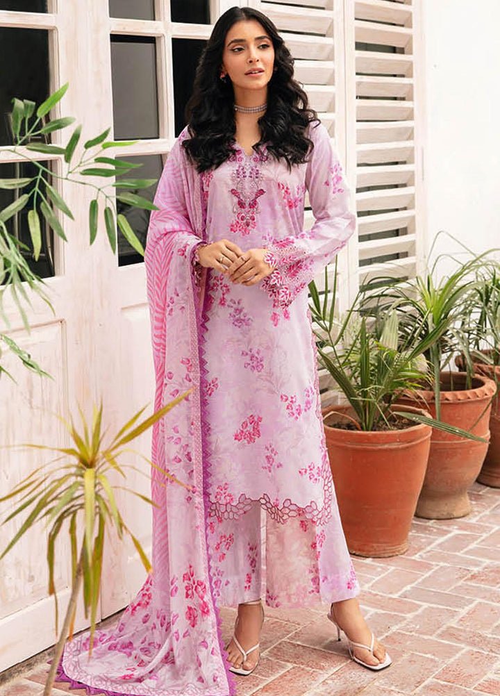 Rangrez By Ramsha Embroidered Lawn Suits Unstitched 3 Piece RSH24R N-405 - Summer Collection