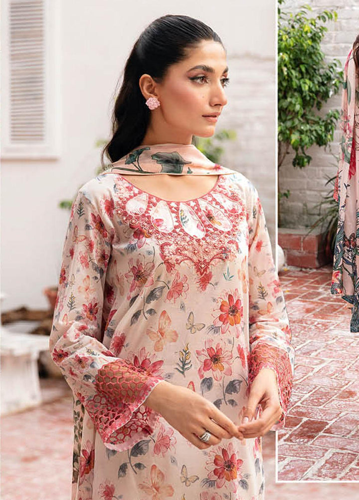 Rangrez By Ramsha Embroidered Lawn Suits Unstitched 3 Piece RSH24R N-406 - Summer Collection