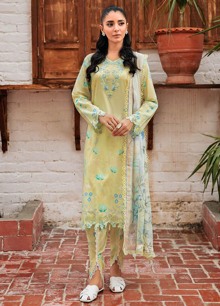 Rangrez By Ramsha Embroidered Lawn Suits Unstitched 3 Piece RSH24R N-407 - Summer Collection
