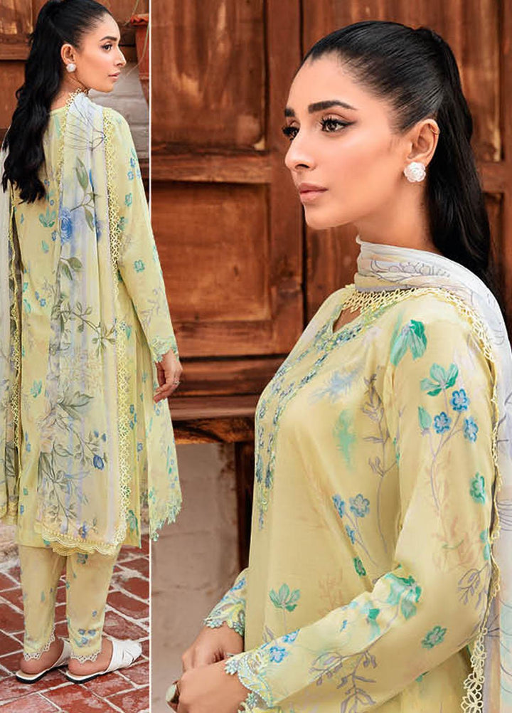 Rangrez By Ramsha Embroidered Lawn Suits Unstitched 3 Piece RSH24R N-407 - Summer Collection