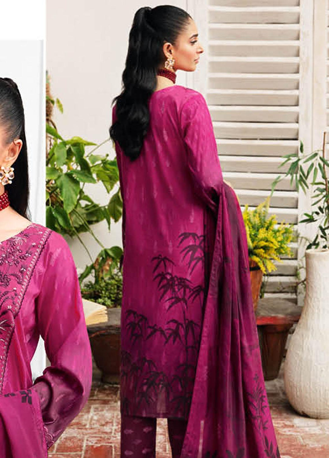 Rangrez By Ramsha Embroidered Lawn Suits Unstitched 3 Piece RSH24R N-408 - Summer Collection