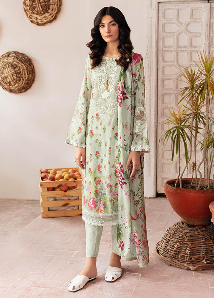 Rangrez By Ramsha Embroidered Lawn Suits Unstitched 3 Piece RSH24R N-409 - Summer Collection
