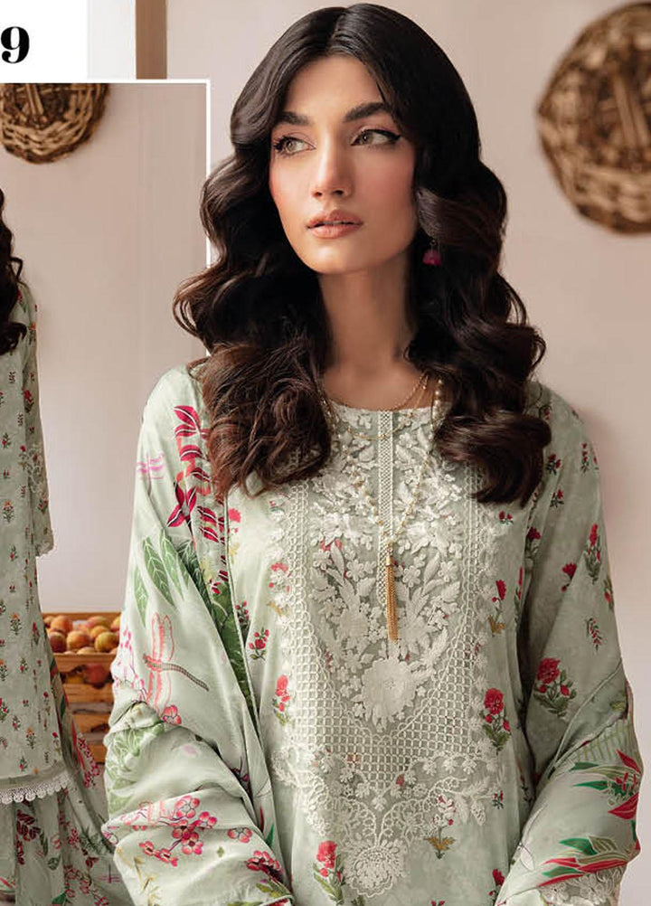 Rangrez By Ramsha Embroidered Lawn Suits Unstitched 3 Piece RSH24R N-409 - Summer Collection