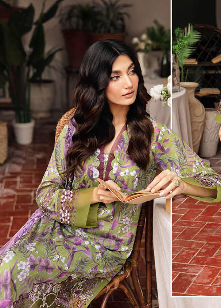 Rangrez By Ramsha Embroidered Lawn Suits Unstitched 3 Piece RSH24R N-410 - Summer Collection