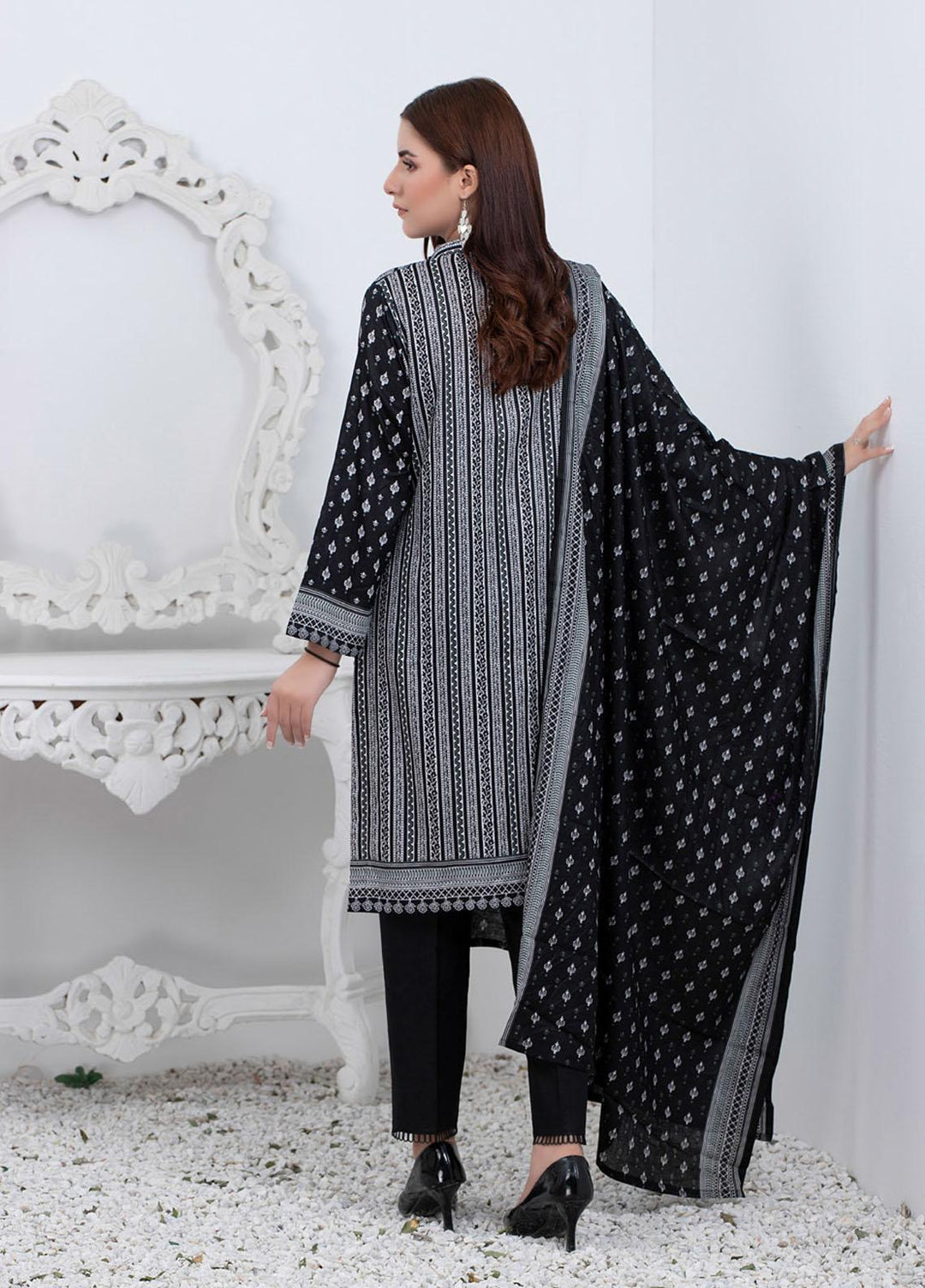 Rangreza By ZS Textiles Printed Lawn Suits Unstitched 3 Piece ZS21BW 02 - Black & White Collection