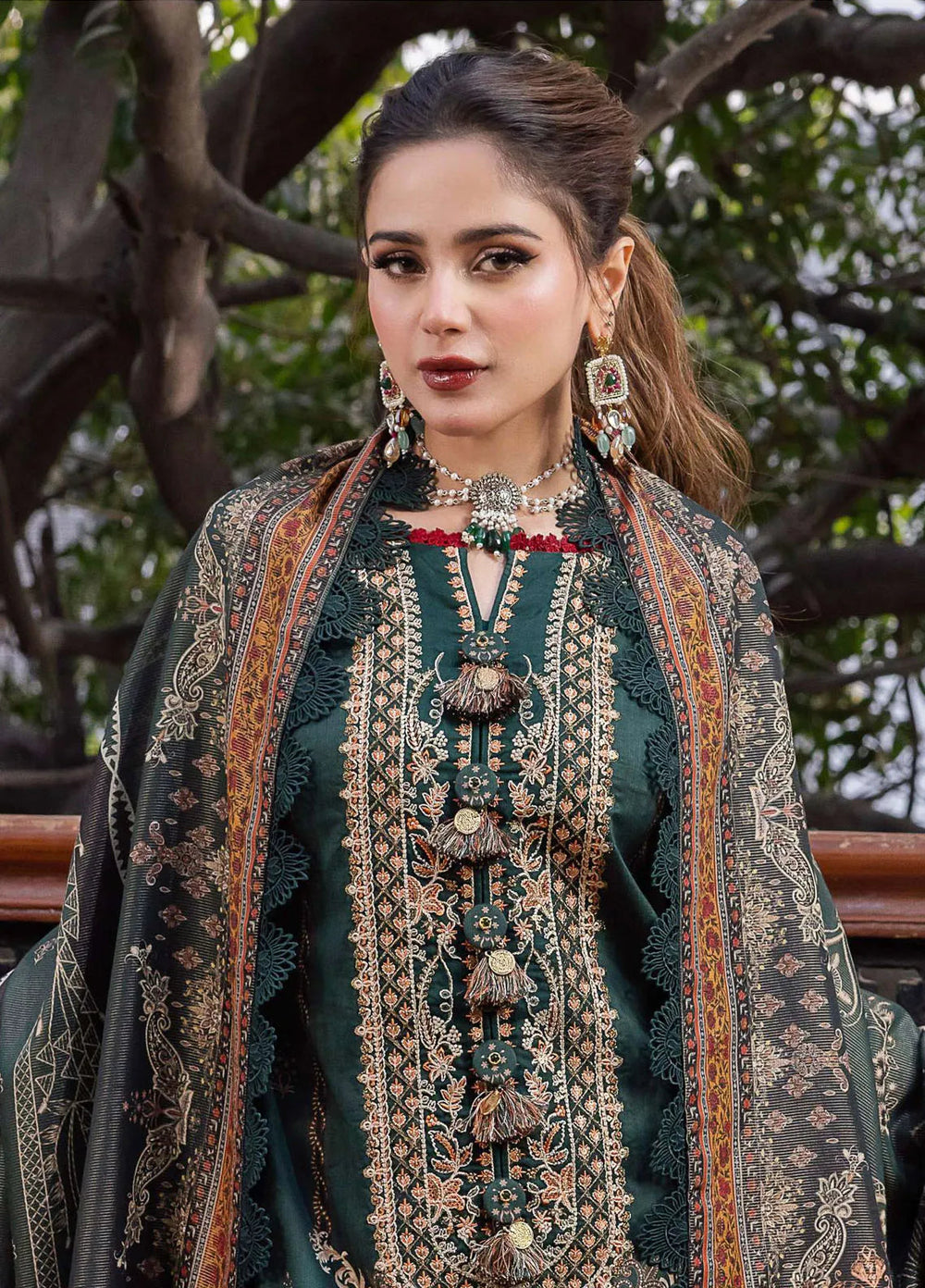 Rania By Asim Jofa Embroidered Cotton Unstitched Suit 3 Piece AJ23RN AJRW-02 - Winter Collection