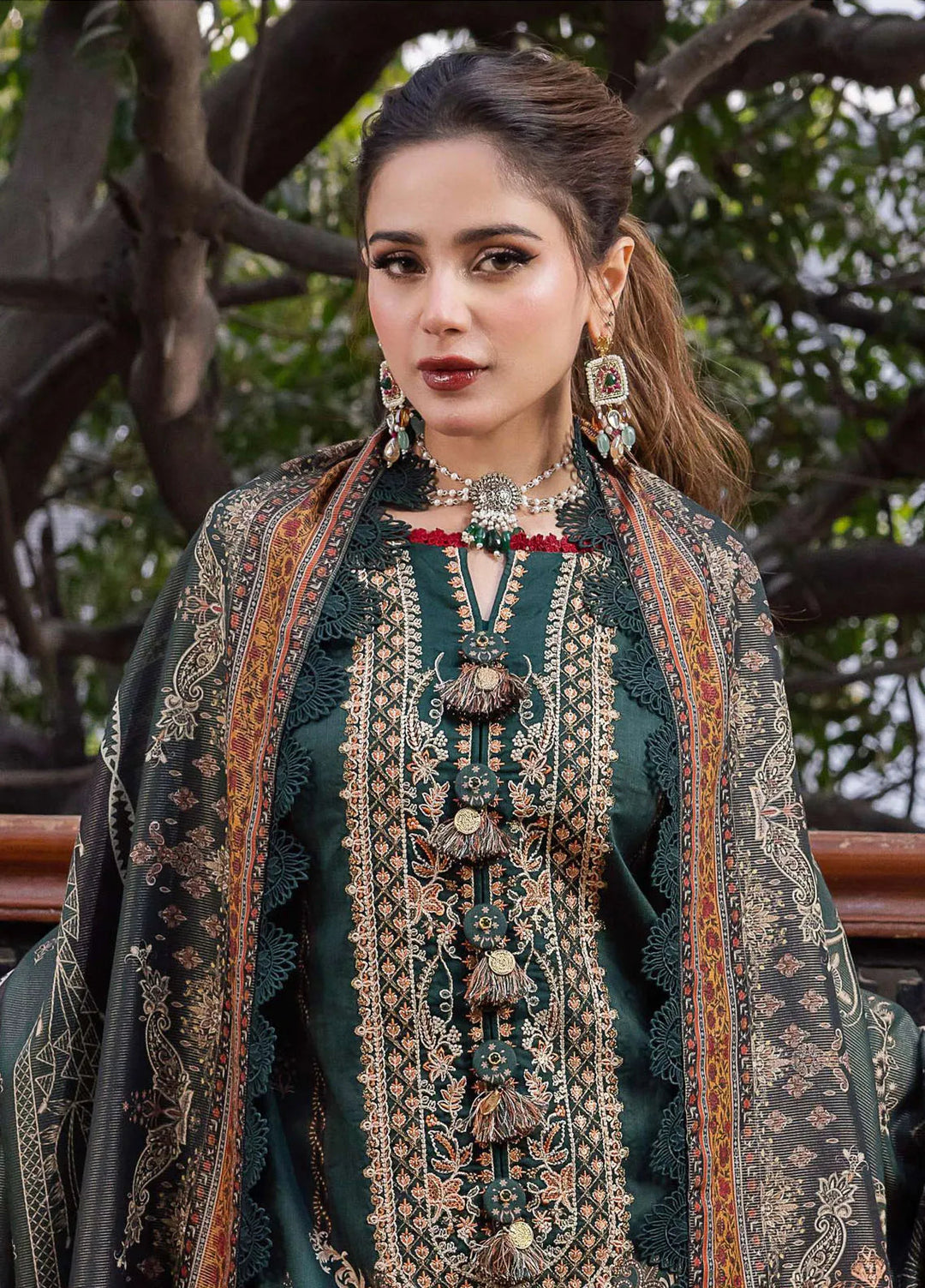 Rania By Asim Jofa Embroidered Cotton Unstitched Suit 3 Piece AJ23RN AJRW-02 - Winter Collection