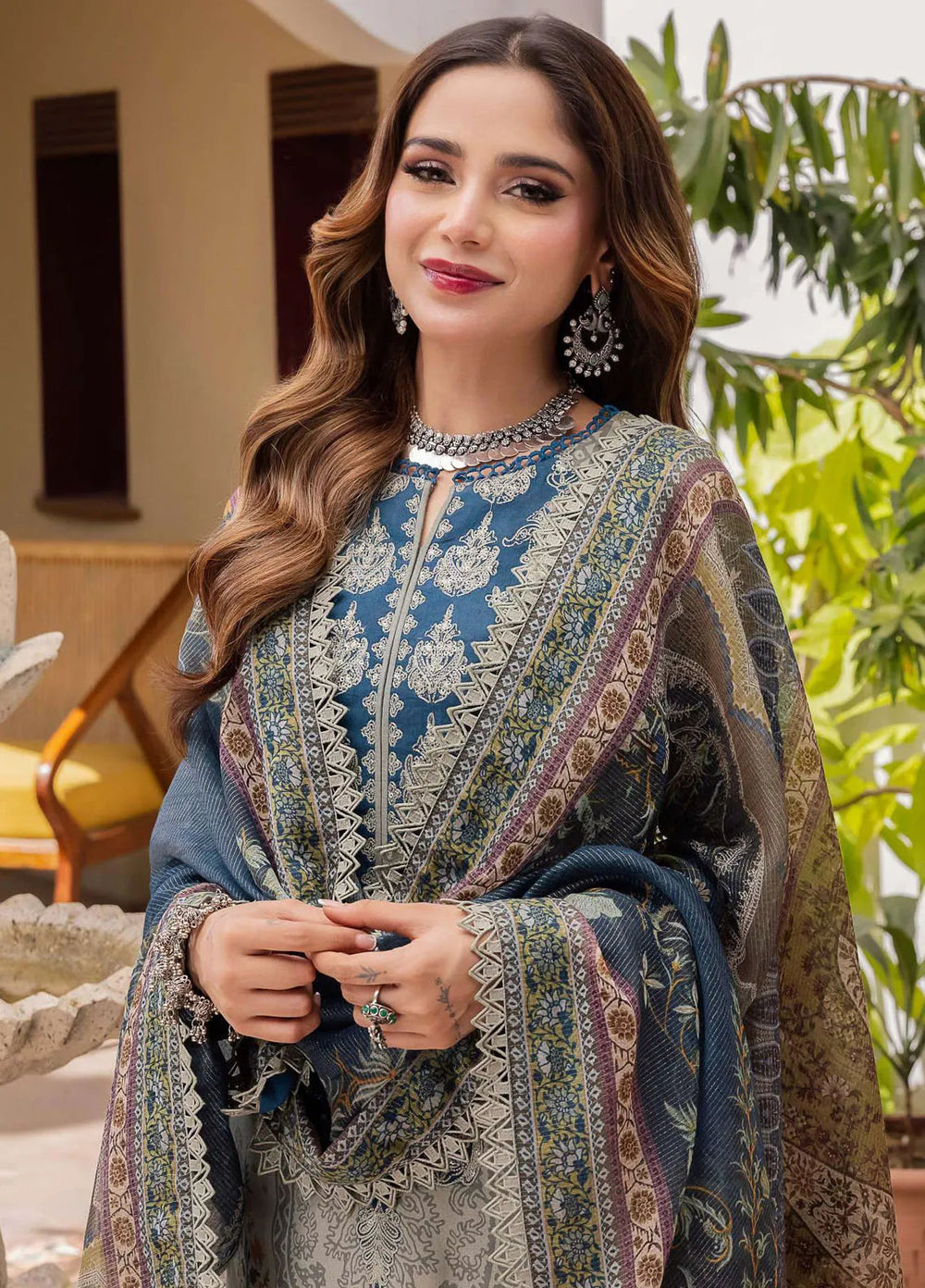 Rania By Asim Jofa Embroidered Cotton Unstitched Suit 3 Piece AJ23RN AJRW-04 - Winter Collection