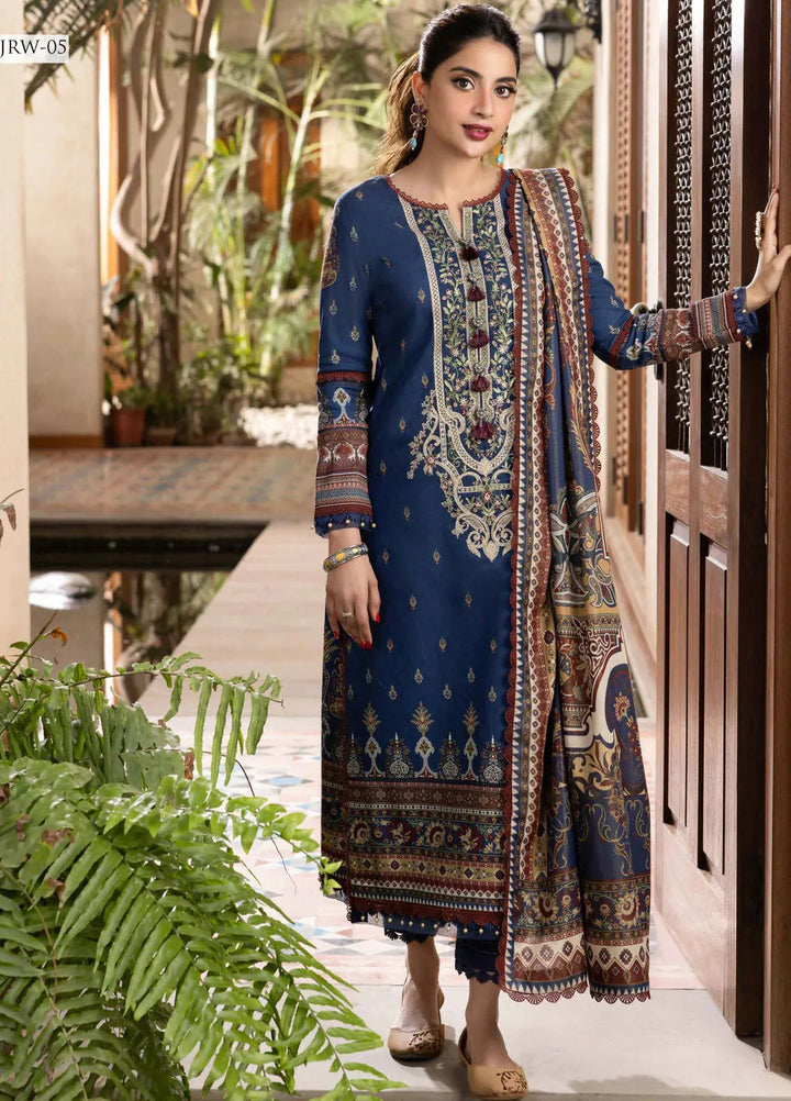 Rania By Asim Jofa Embroidered Cotton Unstitched Suit 3 Piece AJ23RN AJRW-05 - Winter Collection