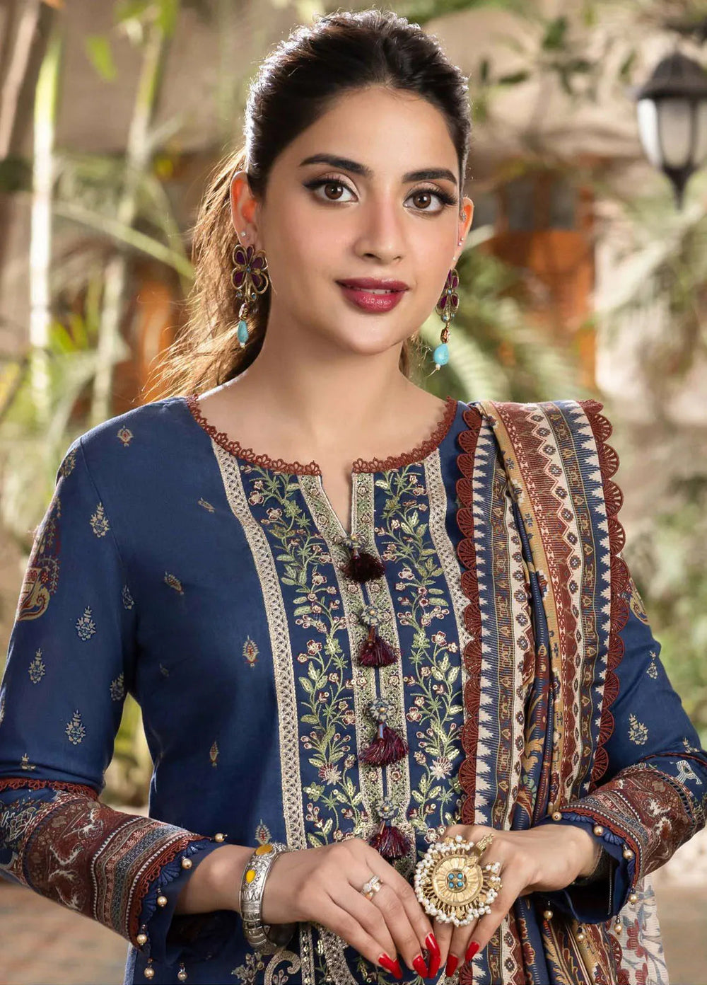Rania By Asim Jofa Embroidered Cotton Unstitched Suit 3 Piece AJ23RN AJRW-05 - Winter Collection