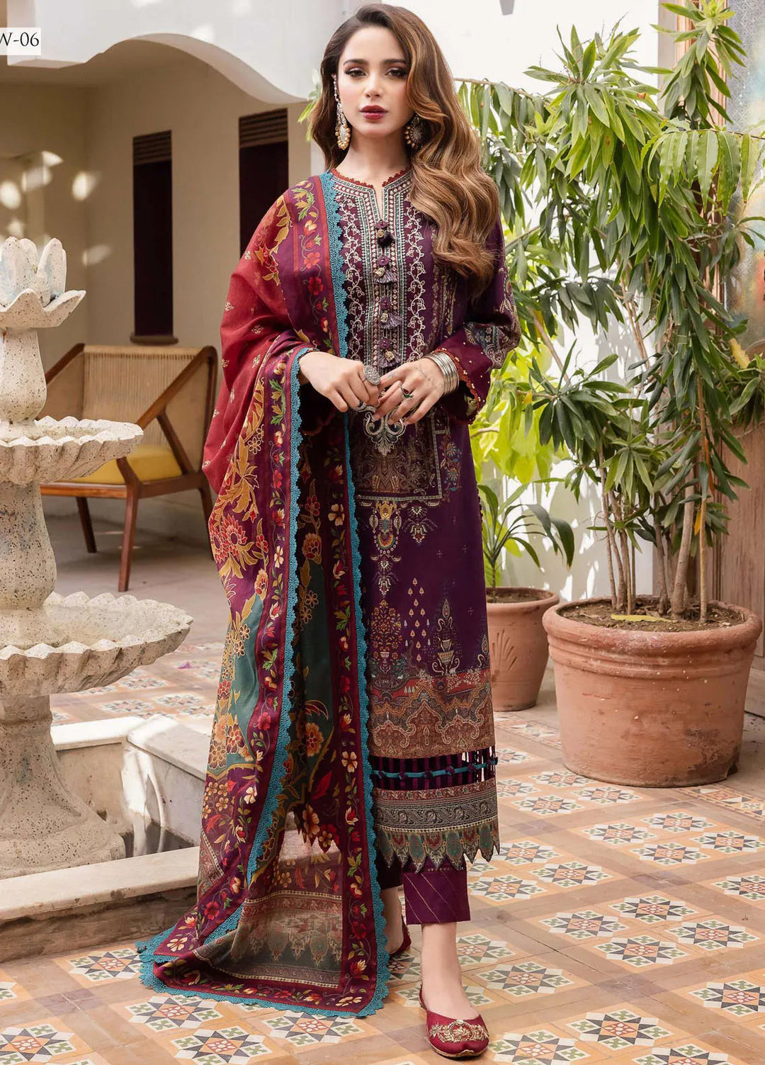Rania By Asim Jofa Embroidered Cotton Unstitched Suit 3 Piece AJ23RN AJRW-06 - Winter Collection