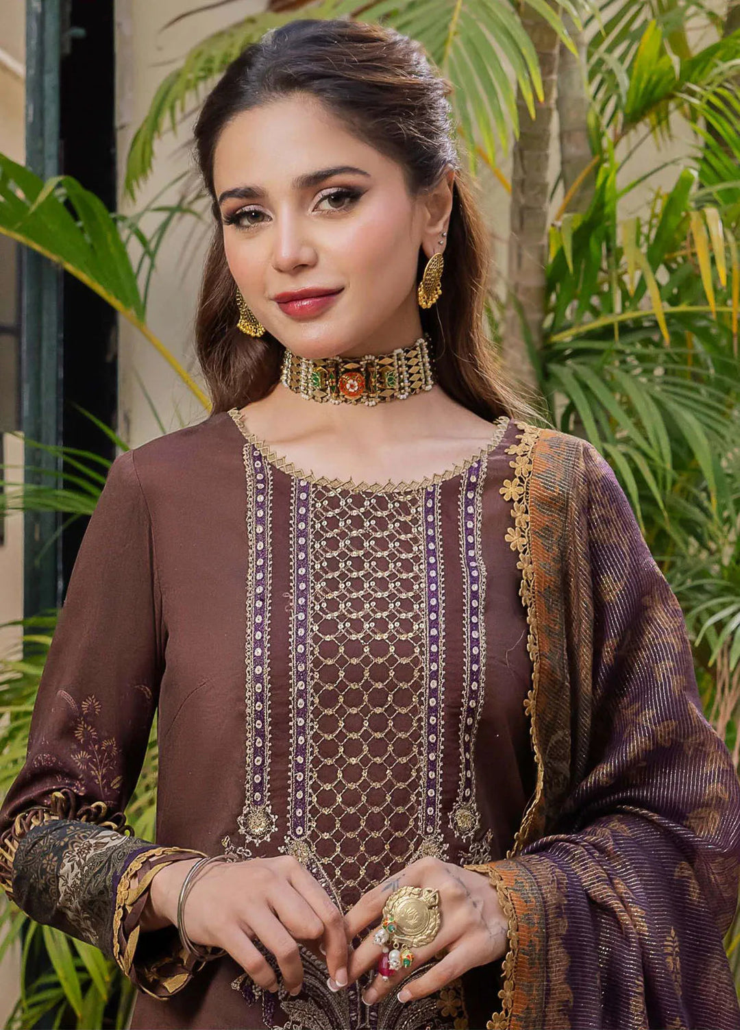 Rania By Asim Jofa Embroidered Cotton Unstitched Suit 3 Piece AJ23RN AJRW-21 - Winter Collection
