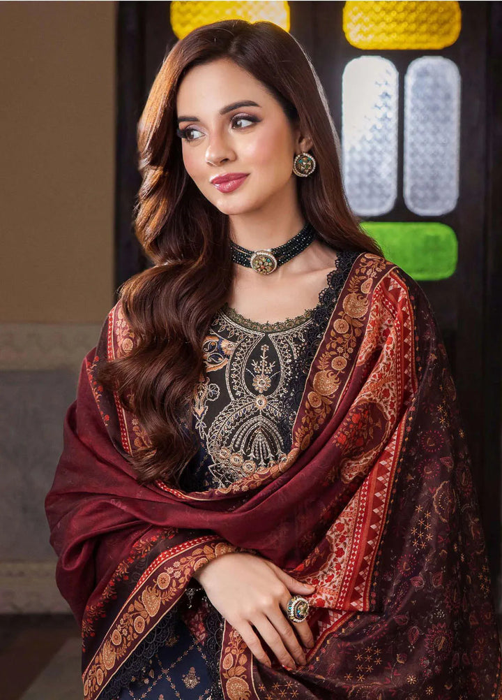 Rania By Asim Jofa Embroidered Cotton Unstitched Suit 3 Piece AJ23RN AJRW-25 - Winter Collection
