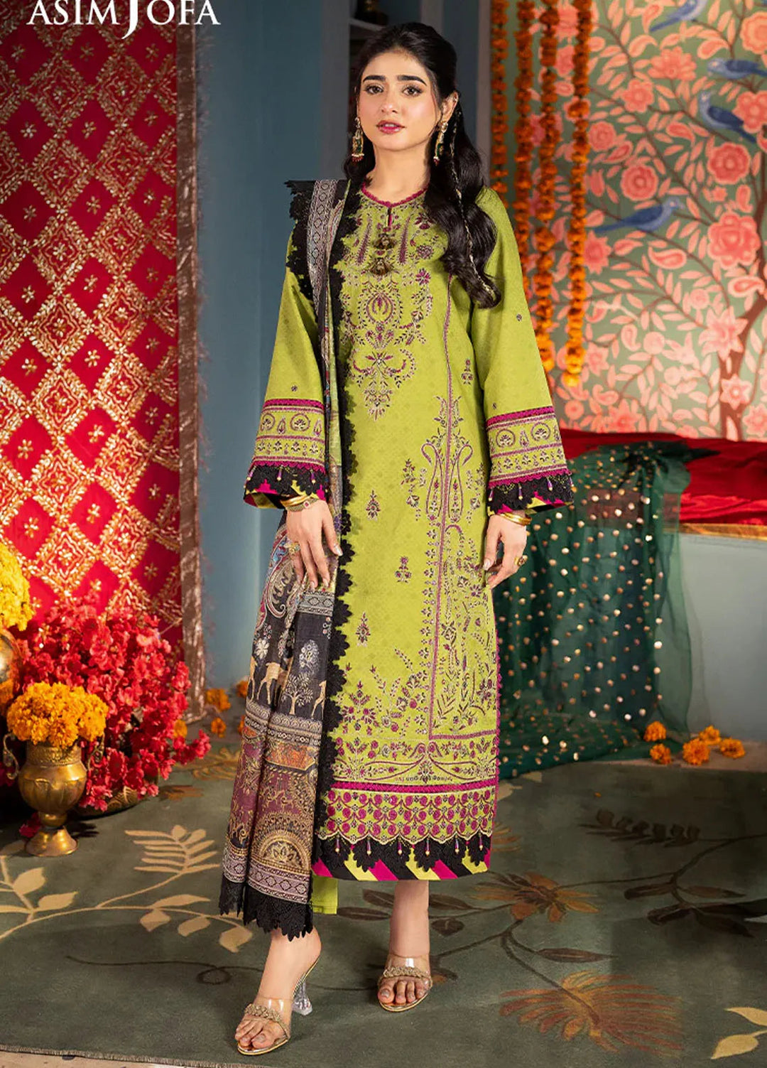 Rania By Asim Jofa Embroidered Jacquard Suit Unstitched 3 Piece AJ24R AJRA-23 - Festive Collection