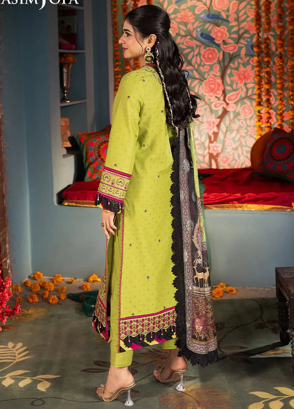 Rania By Asim Jofa Embroidered Jacquard Suit Unstitched 3 Piece AJ24R AJRA-23 - Festive Collection