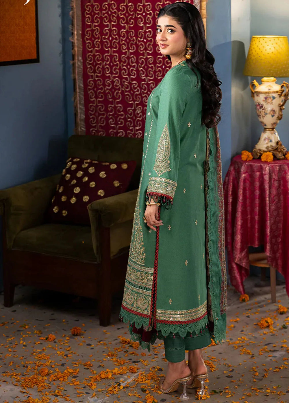 Rania By Asim Jofa Embroidered Jacquard Suit Unstitched 3 Piece AJ24R AJRA-25 - Festive Collection