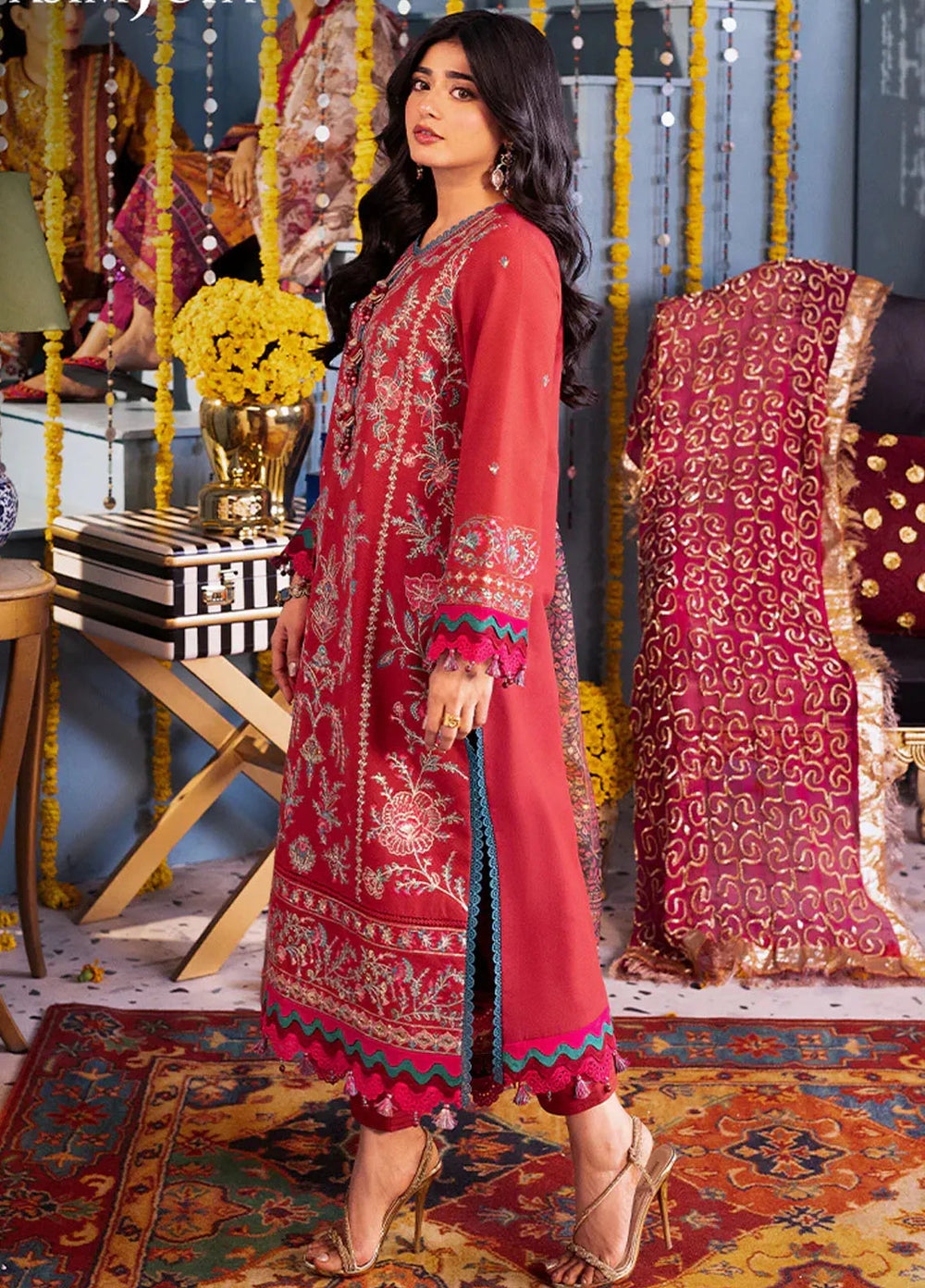 Rania By Asim Jofa Embroidered Jacquard Suit Unstitched 3 Piece AJ24R AJRA-26 - Festive Collection