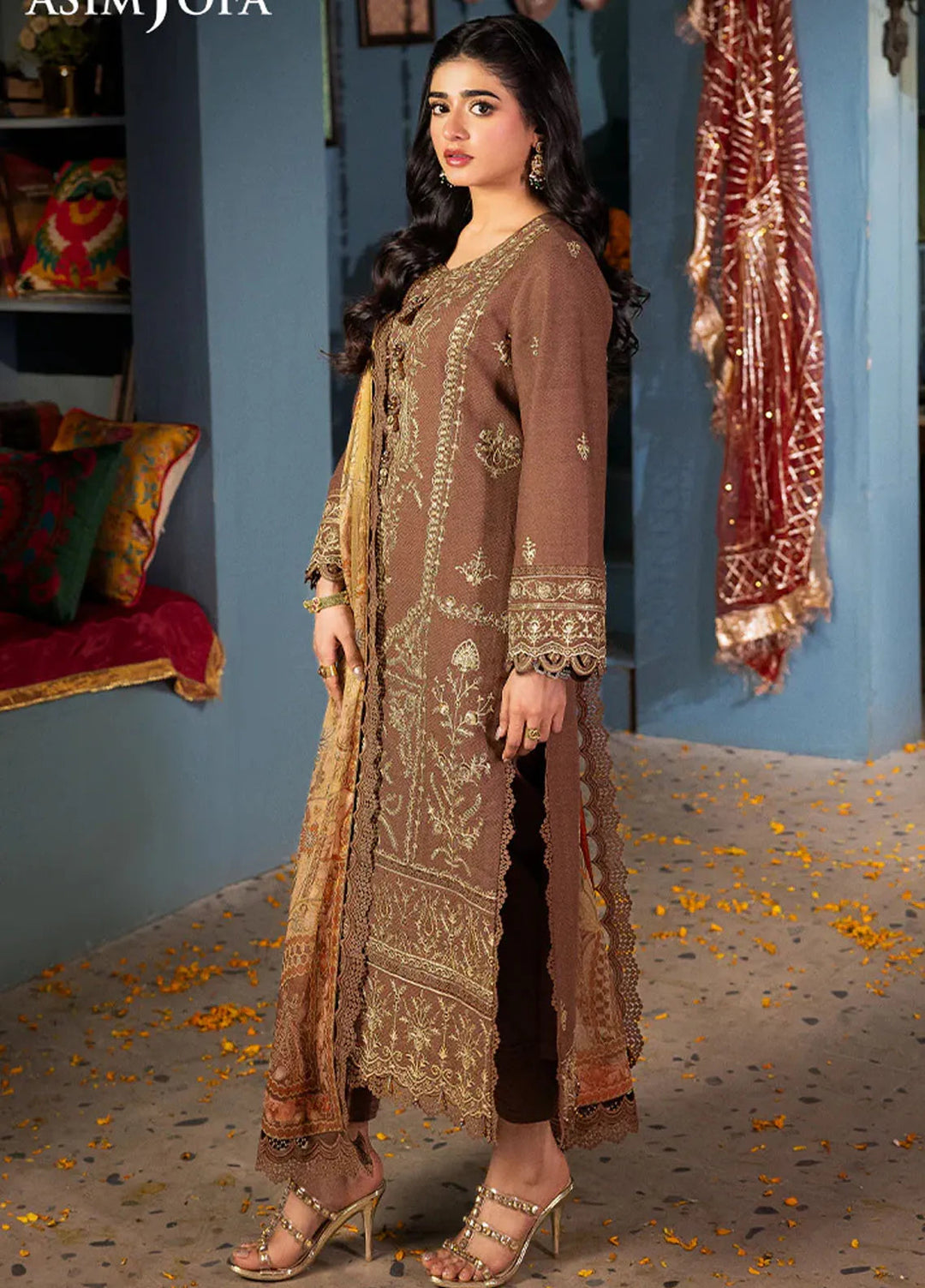 Rania By Asim Jofa Embroidered Jacquard Suit Unstitched 3 Piece AJ24R AJRA-28 - Festive Collection