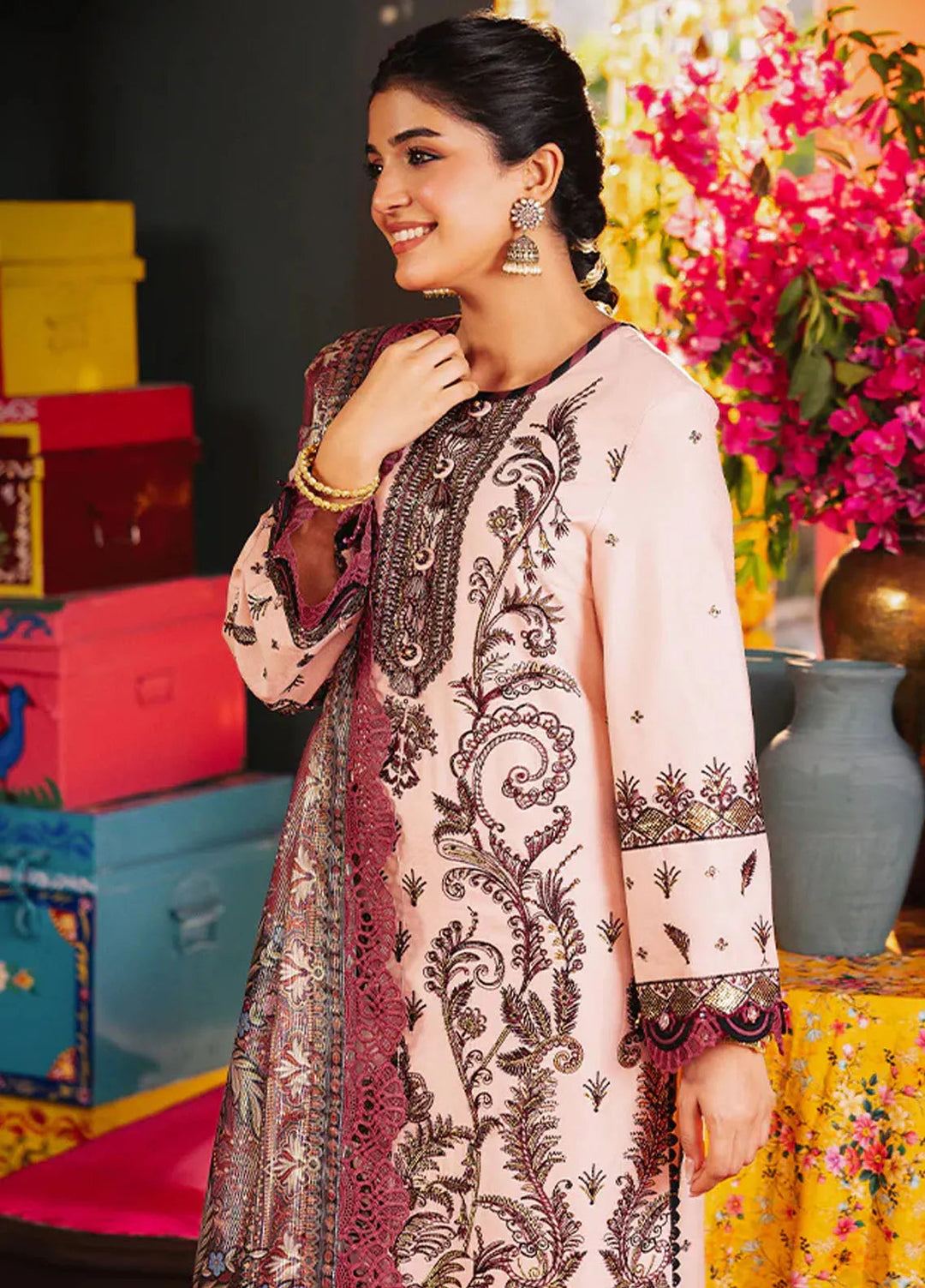 Rania By Asim Jofa Embroidered Jacquard Suit Unstitched 3 Piece AJ24R AJRA-29 - Festive Collection