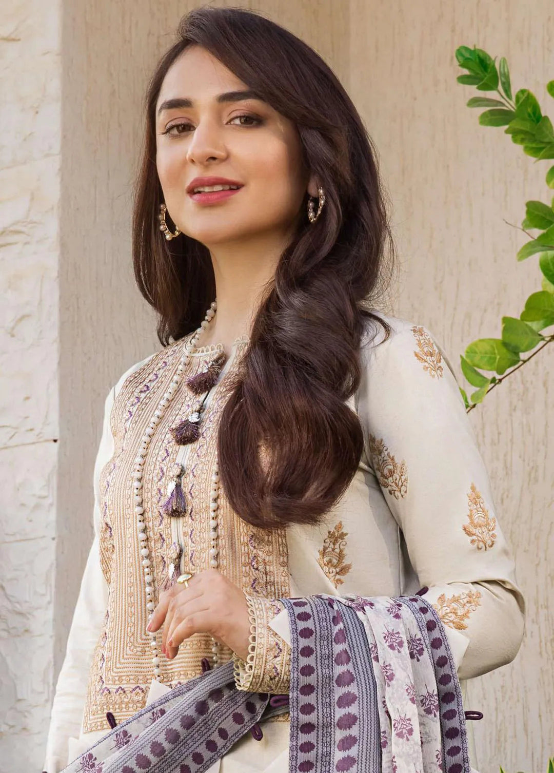 Rania by Asim Jofa Embroidered Lawn Unstitched Suit 2 Piece AJ23R AJRP-05 - Summer Collection