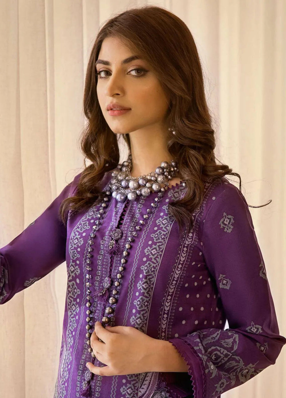 Rania by Asim Jofa Embroidered Lawn Unstitched Suit 2 Piece AJ23R AJRP-14 - Summer Collection