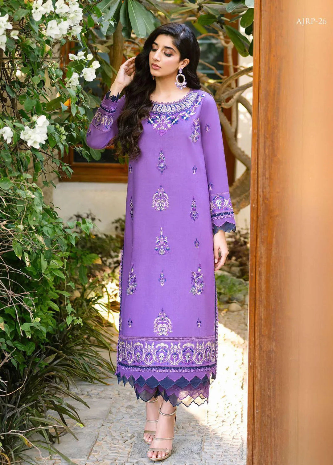 Rania by Asim Jofa Embroidered Lawn Unstitched Suit 2 Piece AJ23R AJRP-26 - Summer Collection