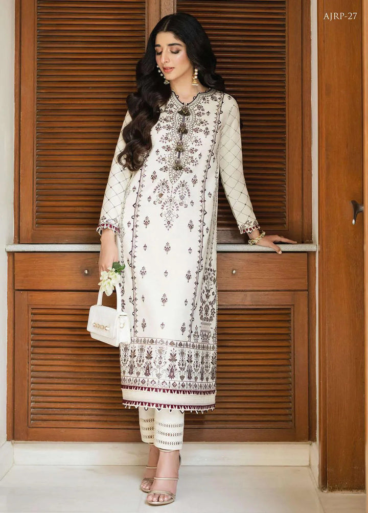 Rania by Asim Jofa Embroidered Lawn Unstitched Suit 2 Piece AJ23R AJRP-27 - Summer Collection