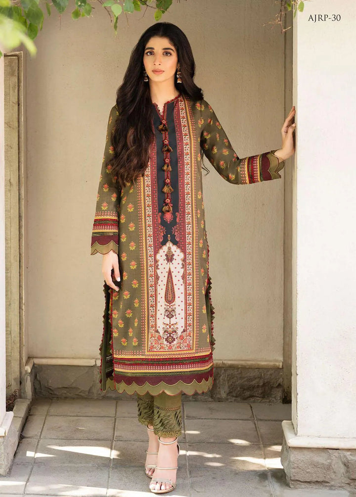 Rania by Asim Jofa Embroidered Lawn Unstitched Suit 2 Piece AJ23R AJRP-30 - Summer Collection