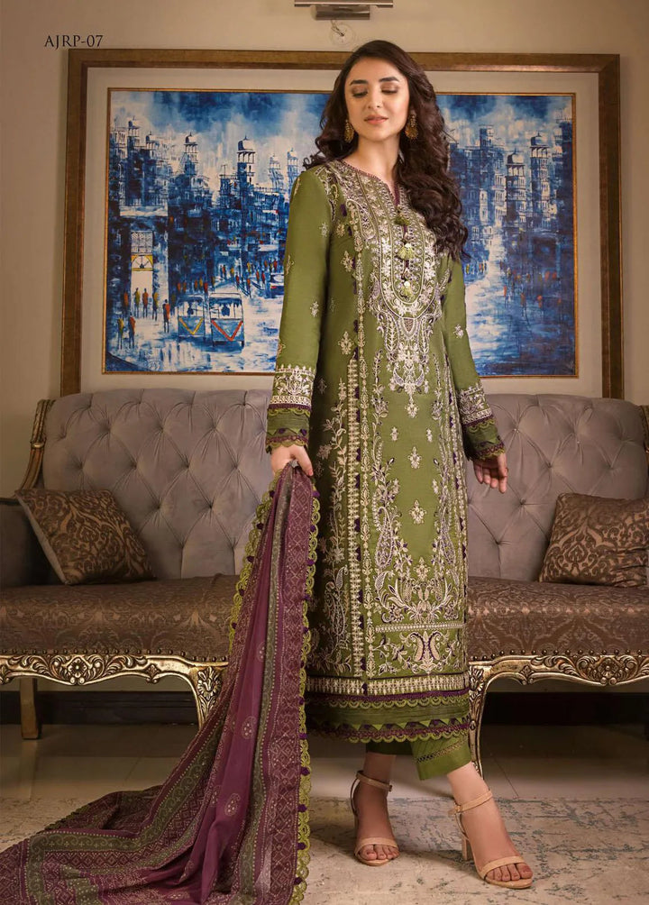 Rania by Asim Jofa Embroidered Lawn Unstitched Suit 3 Piece AJ23R AJRP-07 - Summer Collection