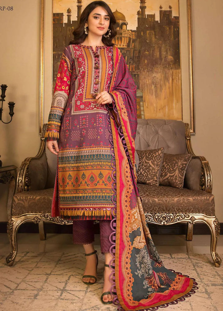 Rania by Asim Jofa Embroidered Lawn Unstitched Suit 3 Piece AJ23R AJRP-08 - Summer Collection