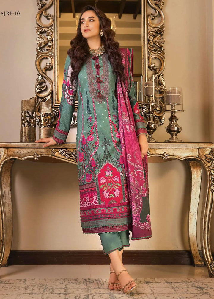 Rania by Asim Jofa Embroidered Lawn Unstitched Suit 3 Piece AJ23R AJRP-10 - Summer Collection