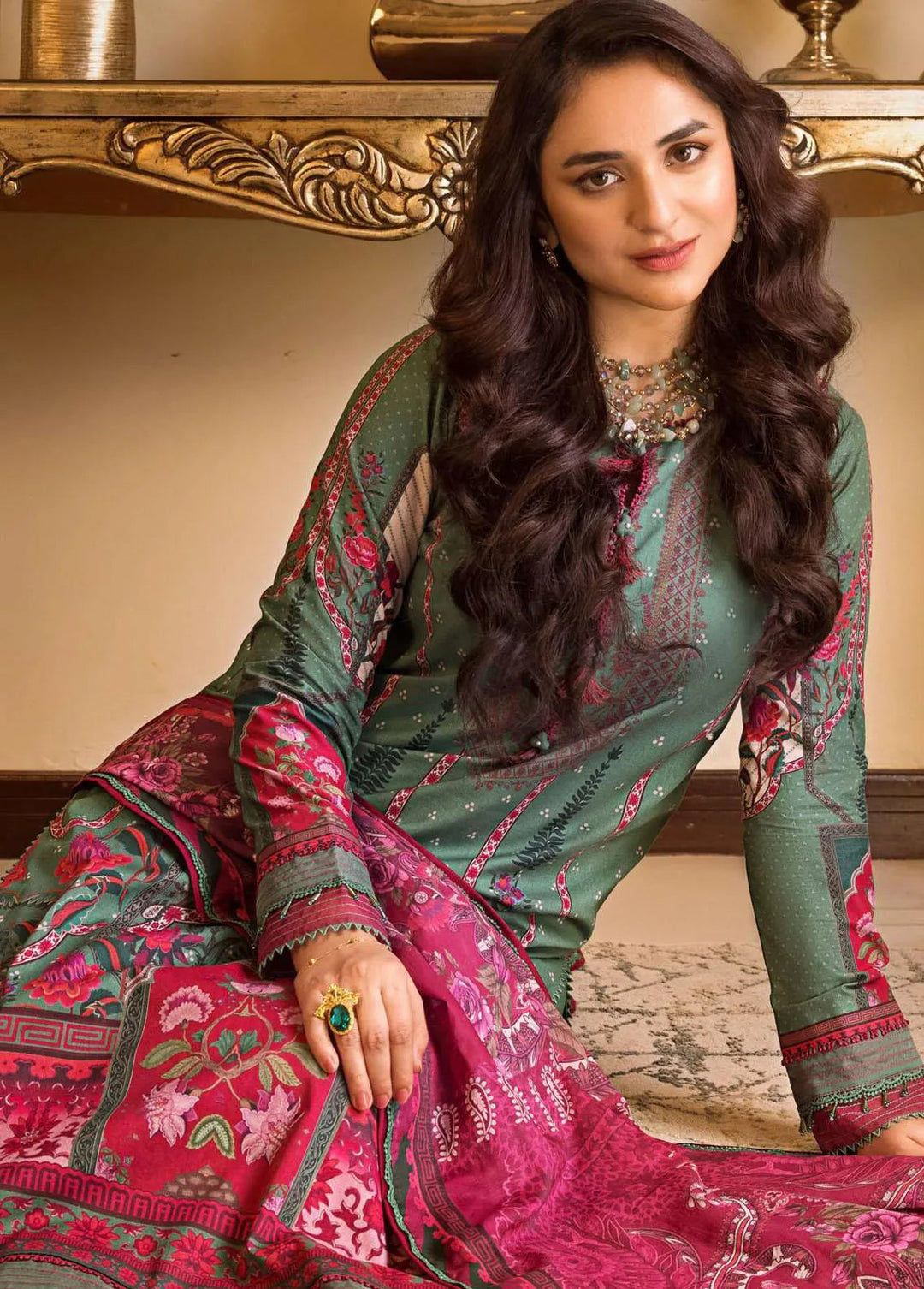 Rania by Asim Jofa Embroidered Lawn Unstitched Suit 3 Piece AJ23R AJRP-10 - Summer Collection