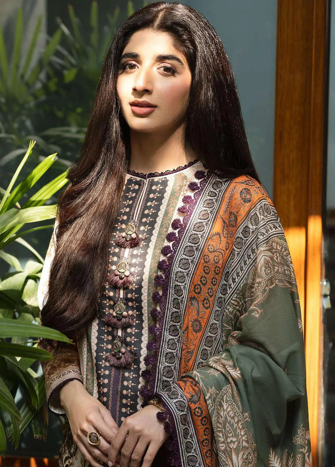 Rania by Asim Jofa Embroidered Lawn Unstitched Suit 3 Piece AJ23R AJRP-24 - Summer Collection