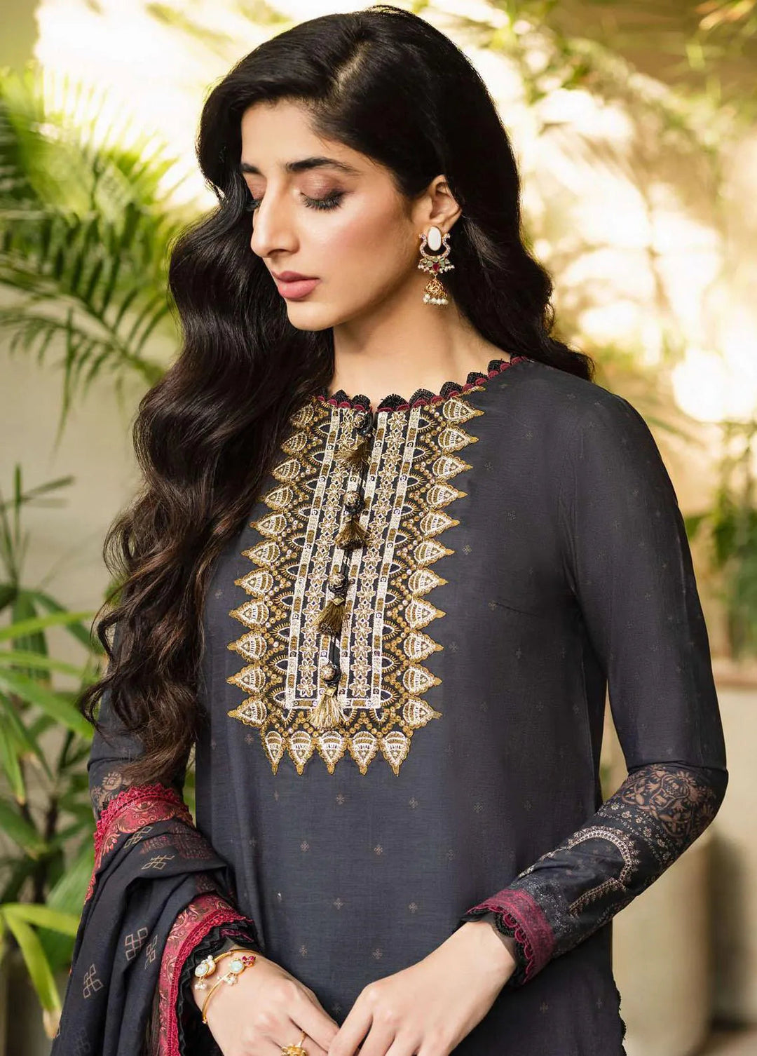 Rania by Asim Jofa Embroidered Lawn Unstitched Suit 3 Piece AJ23R AJRP-32 - Summer Collection