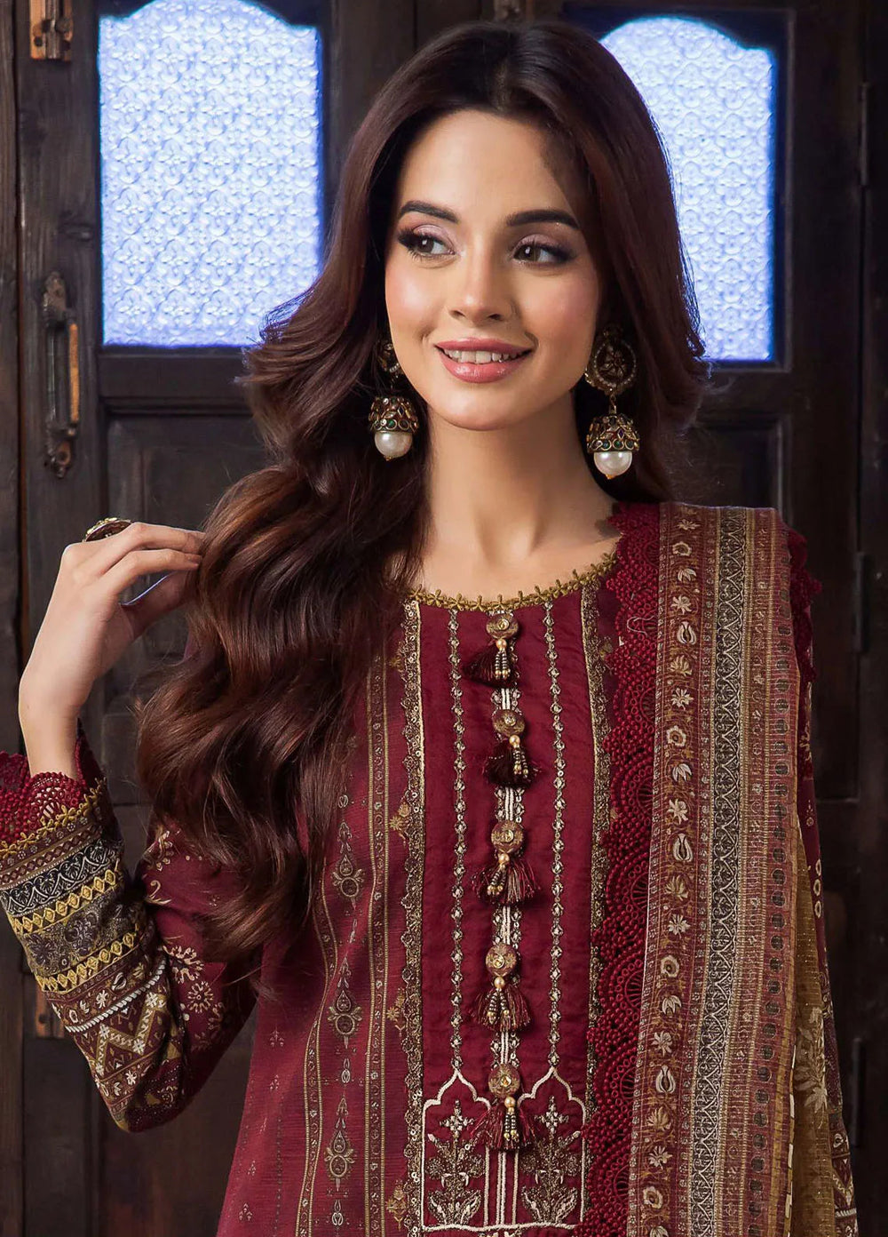 Rania By Asim Jofa Embroidered Slub Unstitched Suit 3 Piece AJ23RN AJRW-11 - Winter Collection