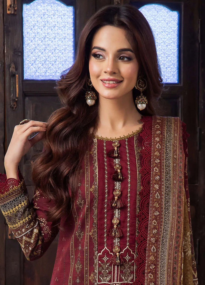 Rania By Asim Jofa Embroidered Slub Unstitched Suit 3 Piece AJ23RN AJRW-11 - Winter Collection