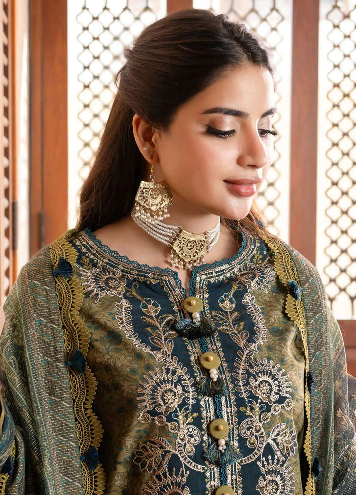 Rania By Asim Jofa Embroidered Slub Unstitched Suit 3 Piece AJ23RN AJRW-14 - Winter Collection