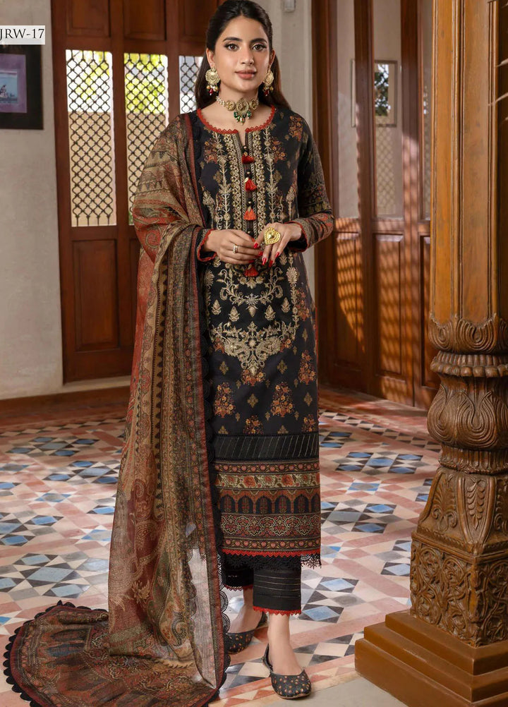 Rania By Asim Jofa Embroidered Slub Unstitched Suit 3 Piece AJ23RN AJRW-17 - Winter Collection