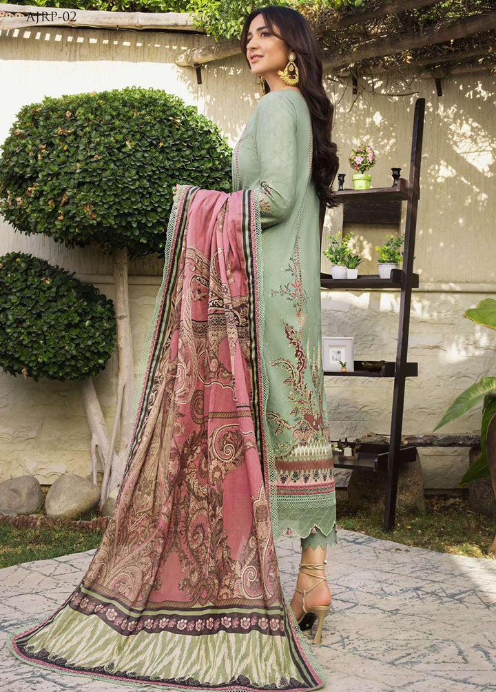 Rania by Asim Jofa Embroidered Lawn Suits Unstitched 3 Piece AJ23R AJRP-02 - Summer Collection