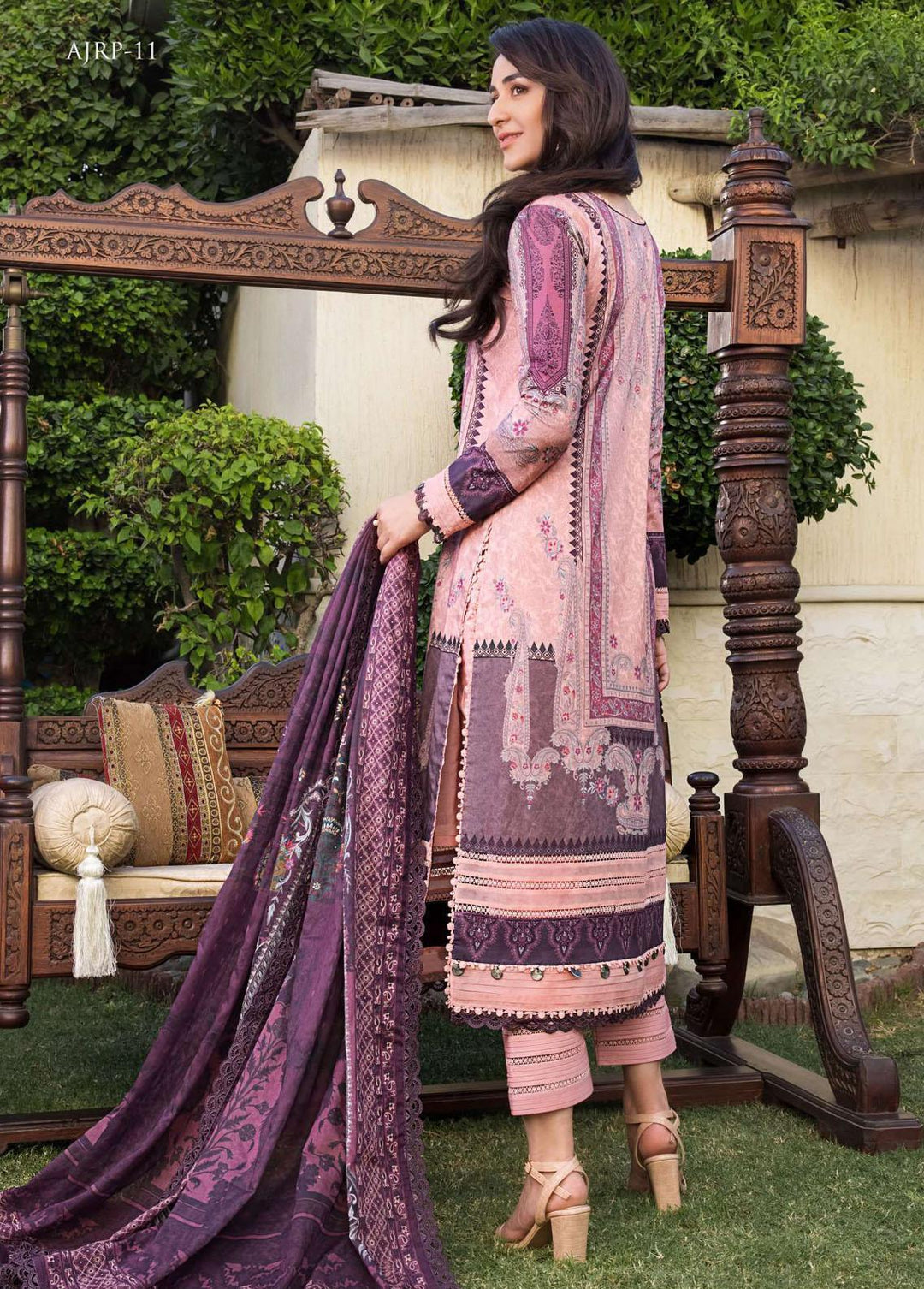 Rania by Asim Jofa Embroidered Lawn Suits Unstitched 2 Piece AJ23R AJRP-11 - Summer Collection