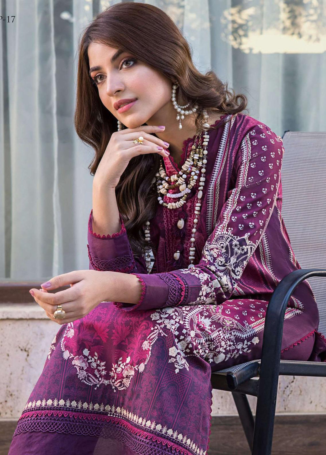 Rania by Asim Jofa Embroidered Lawn Suits Unstitched 2 Piece AJ23R AJRP-17 - Summer Collection