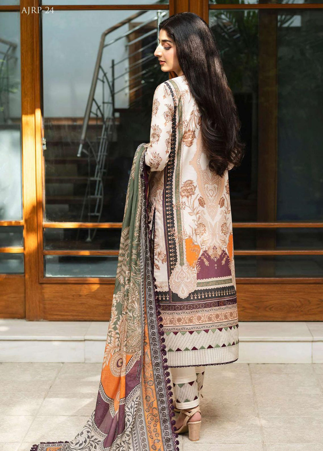 Rania by Asim Jofa Embroidered Lawn Suits Unstitched 3 Piece AJ23R AJRP-24 - Summer Collection