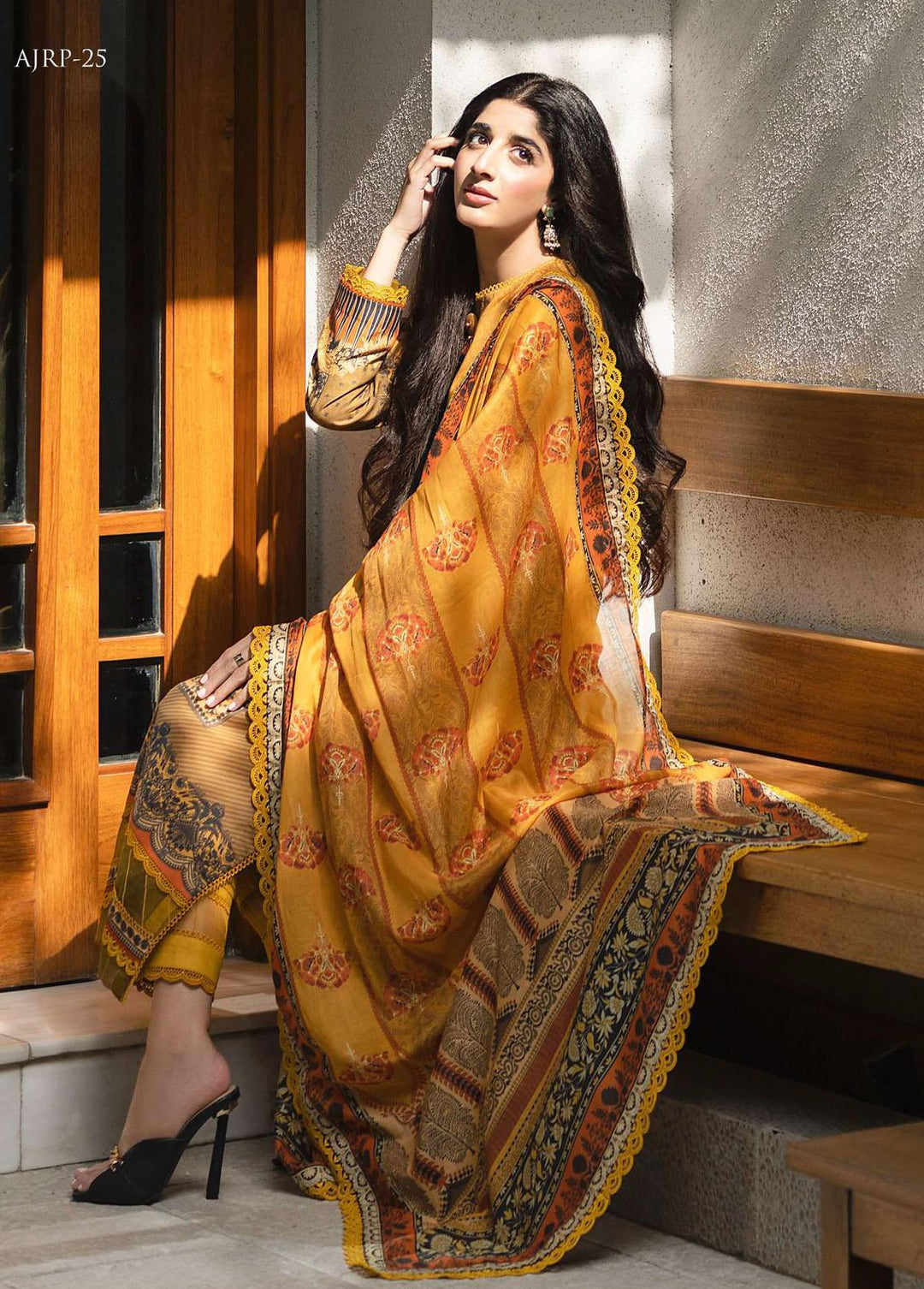 Rania by Asim Jofa Embroidered Lawn Suits Unstitched 2 Piece AJ23R AJRP-25 - Summer Collection